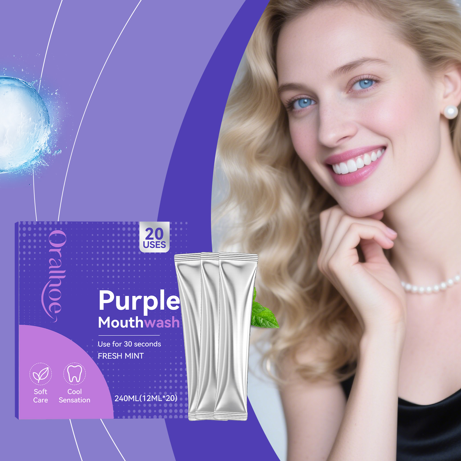 20 pezzi di collutorio viola p - Teeth Whitening Mouthwash recensione e prezzo